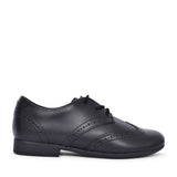 Scala Lace Black Leather Laced Shoe For Girls In Kids H Fit