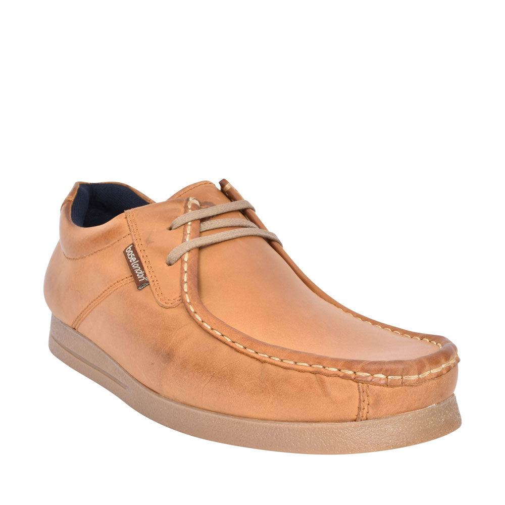Event Casual Laced Moccasin Shoe For Men In Tan