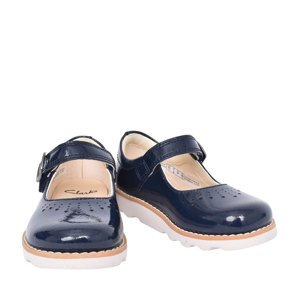 Girls Toddler Crown Jump Navy Patent Leather  Shoe In Kids F Fit