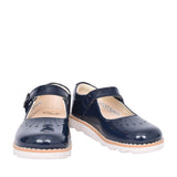 Girls Toddler Crown Jump Navy Patent Leather Shoe In Kids G Fit