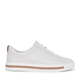Un Maui Lace Leather D Fit Laced Trainer For Ladies In White
