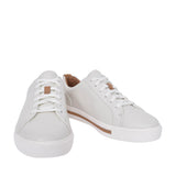 Un Maui Lace Leather D Fit Laced Trainer For Ladies In White