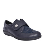 Ladies 68182d  Royston 2v Wide Fit Casual Velcro Shoe In Navy