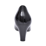 Ladies 400 Medium Heel Patent Court Shoe In Black