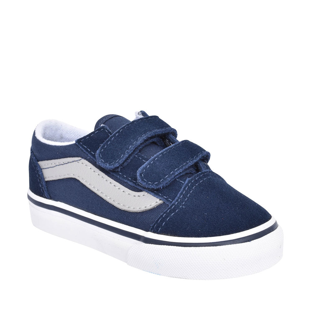 Boys Old Skool V Casual Double Velcro Trainer In Navy