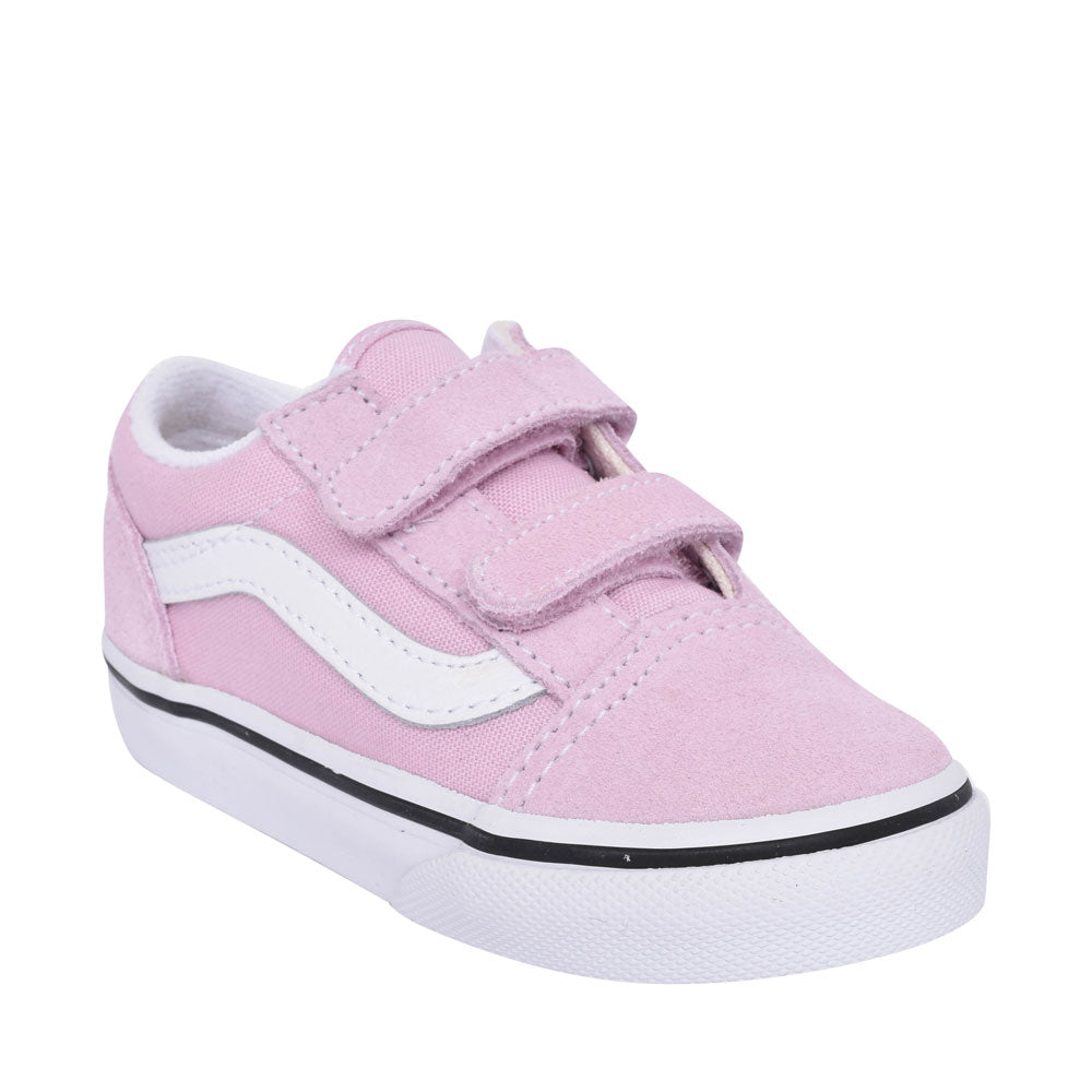 Girls Old Skool V Casual Double Velcro Trainer In Lavender
