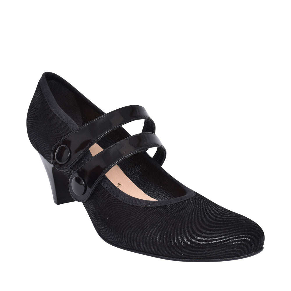 Ladies 5536 G-fit Mary Jane Court Shoe In Black