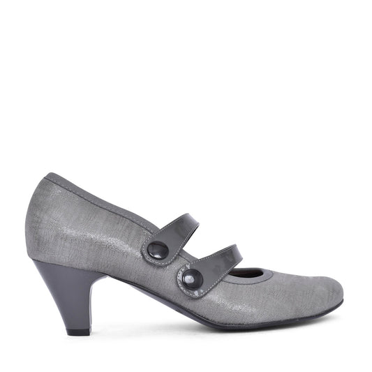 Ladies 5536 G-fit Mary Jane Court Shoe In Grey