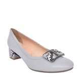 Ladies 5632 G-fit Low Heel Court Shoe  In Grey