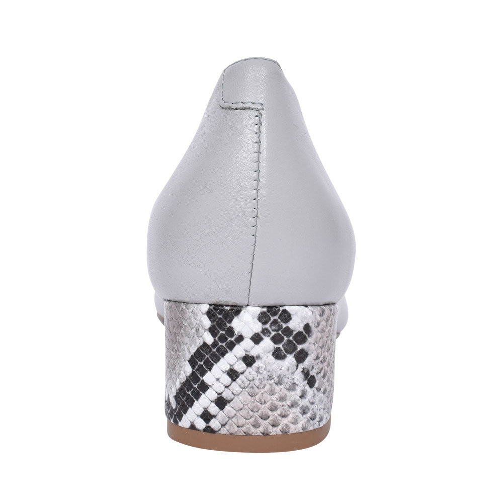 Ladies 5632 G-fit Low Heel Court Shoe  In Grey