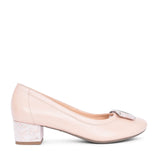 Ladies 5632 G-fit Low Heel Court Shoe  In Pink