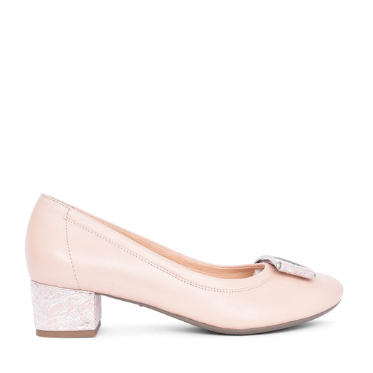 Ladies 5632 G-fit Low Heel Court Shoe  In Pink