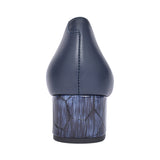 Ladies 5632 G-fit Low Heel Court Shoe For Ladies In Navy Croc