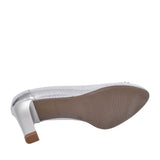 Ladies 5402 G-fit Medium Heel Court Shoe In Silver
