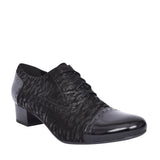 Ladies 1370 G-fit Quarter Brogue Shoe In Blk Patent