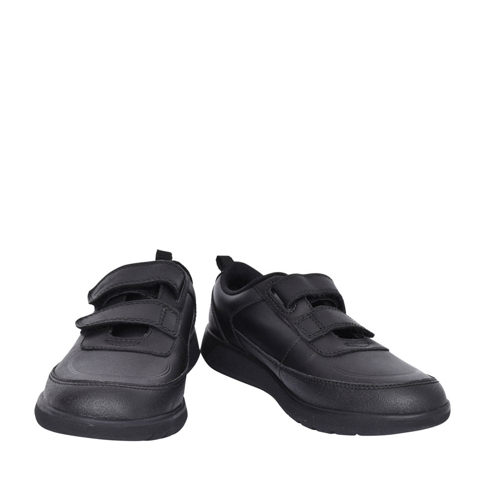 Boys Scape Flare Black Leather Velcro Shoe In Kids G Fit