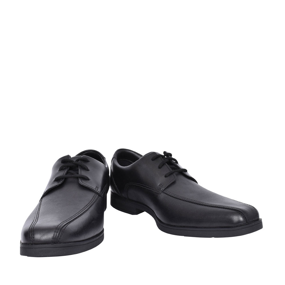 Boys Scala Step Black Leather Laced Shoe In Kids G Fit