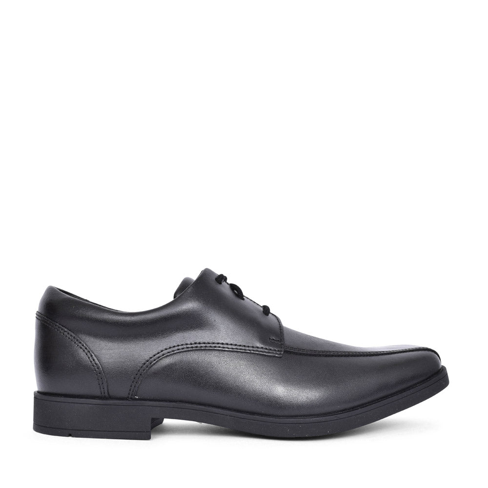 Boys Scala Step Black Leather Laced Shoe In Kids G Fit
