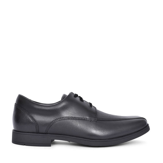 Boys Scala Step Black Leather Laced Shoe In Kids E Fit