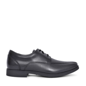 Boys Scala Step Black Leather Laced Shoe In Kids F Fit