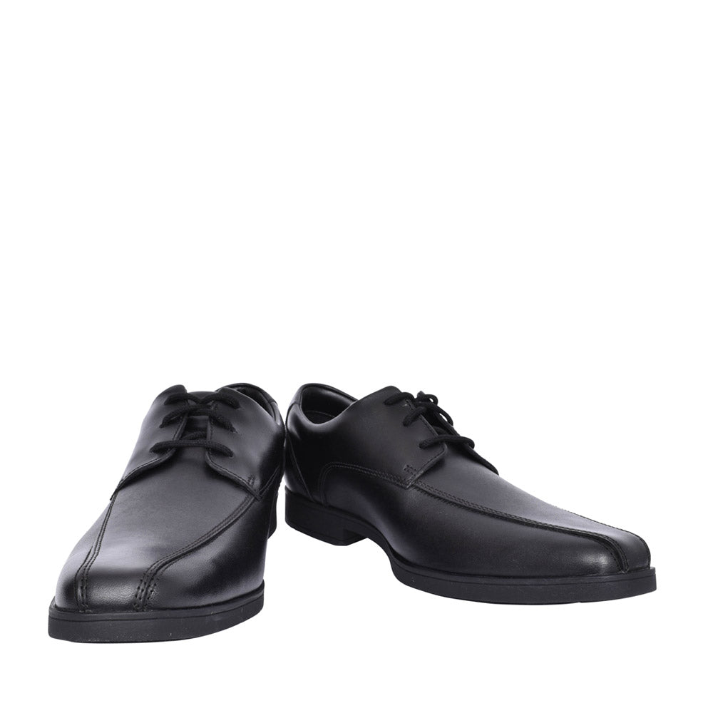 Boys Scala Step Black Leather Laced Shoe In Kids F Fit