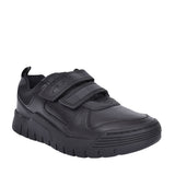 Boys Scooter Speed Black Leather Velcro Shoe In Kids F Fit