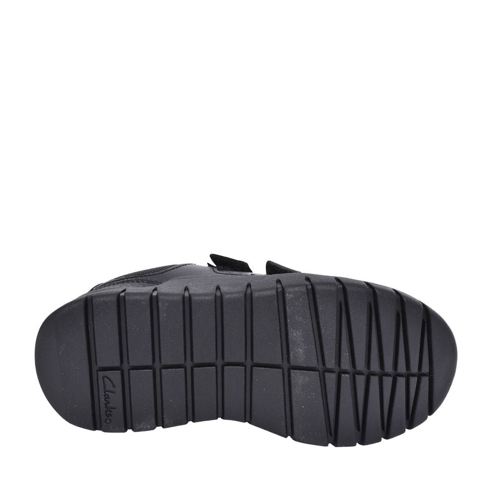 Boys Scooter Speed Black Leather Velcro Shoe In Kids F Fit