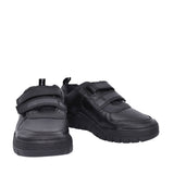 Boys Scooter Speed Black Leather Velcro Shoe In Kids H Fit