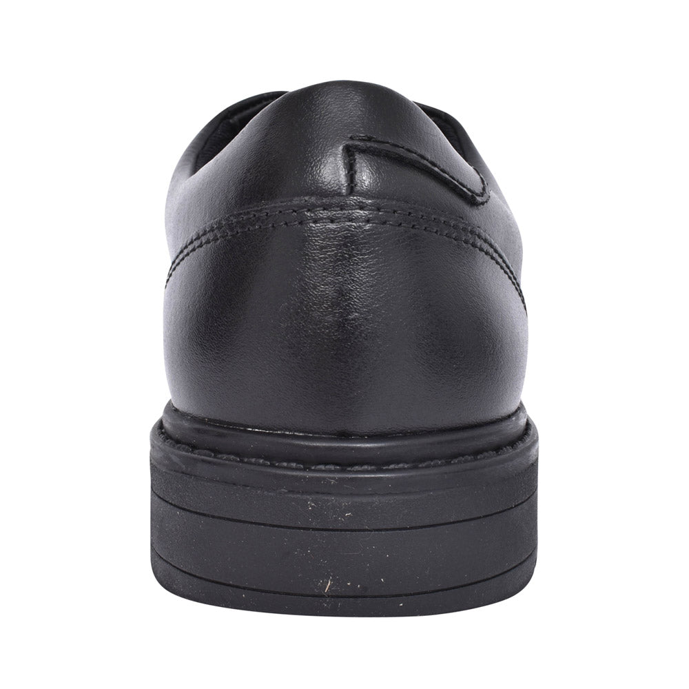 Boys Loxham Pace Black Leather Laced Shoe In Kids F Fit