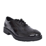 Girls Loxham Brogue Youth Black Patent Laced Brogue Shoe In Kids G Fit