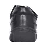 Boys Luke Black Leather Velcro Shoe In Kids F Fit