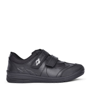 Boys Rocket Black Leather Shoe In Kids H Fit