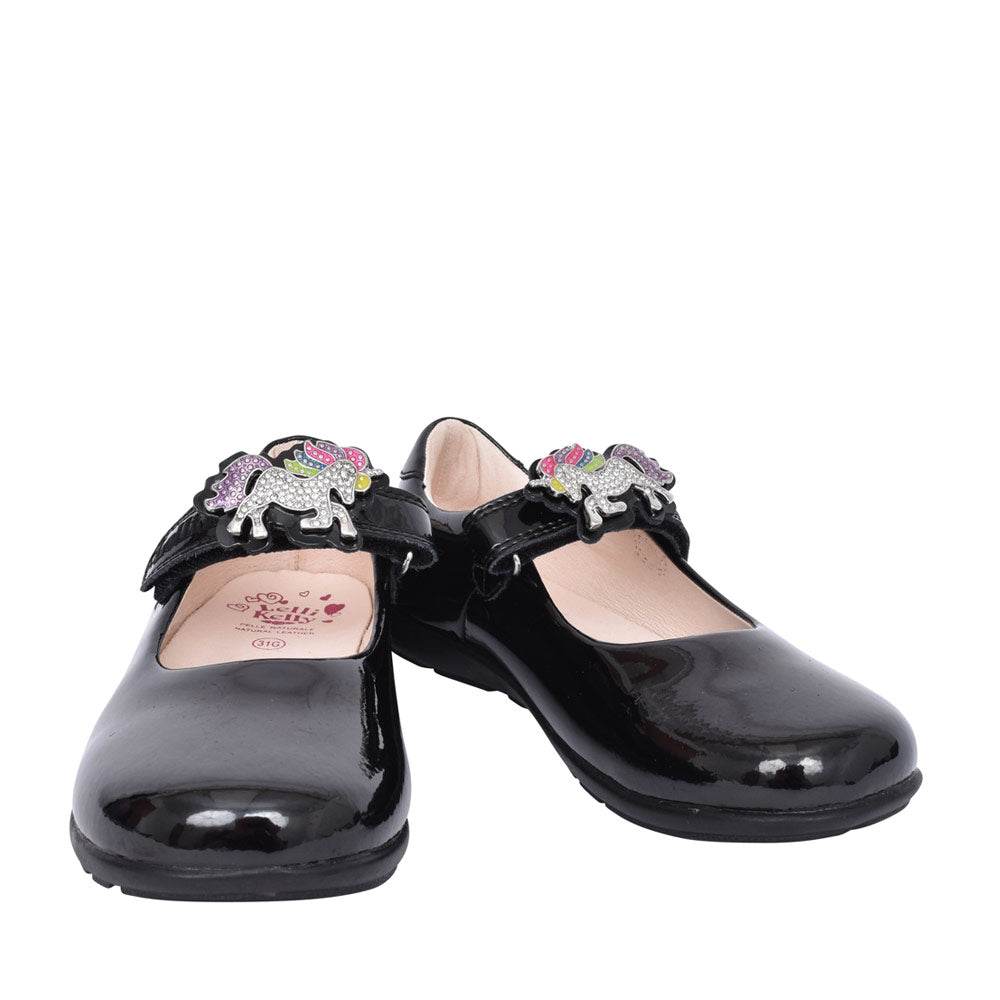 Girls Lk8253 Blossom G Fit Velcro Mary Jane In Blk Patent
