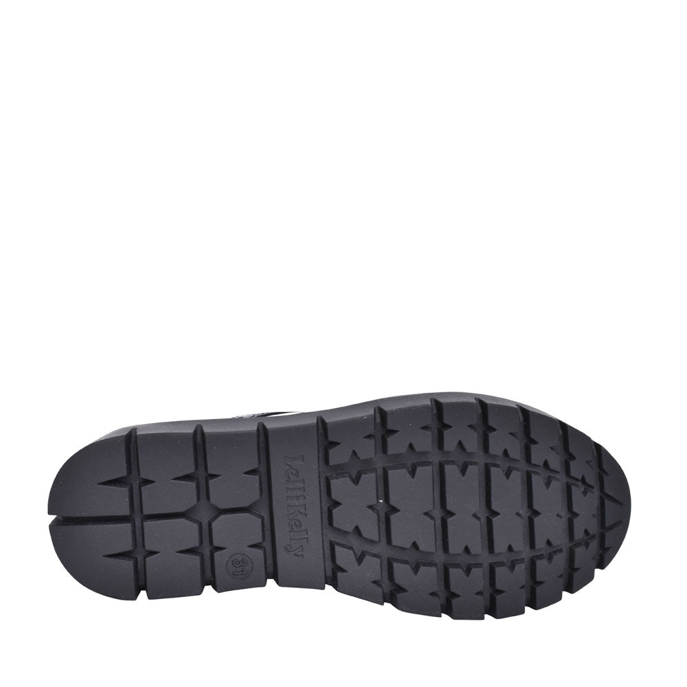 Girls Michelle Black Patent Laced Brogue Shoe In Blk Patent
