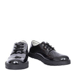 Girls Michelle Black Patent Laced Brogue Shoe In Blk Patent
