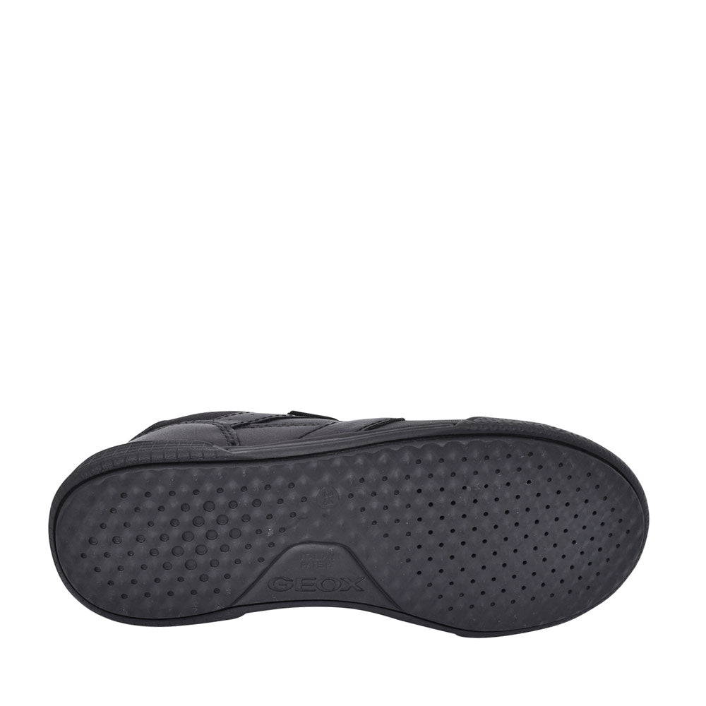Boys J02bca Poseido Double Velcro Shoe In Blk Leather