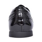 Plie Laced Brogue Shoe In Blk Patent