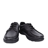 Boys Reasan Lace Black Leather Laced Shoe In Blk Leather