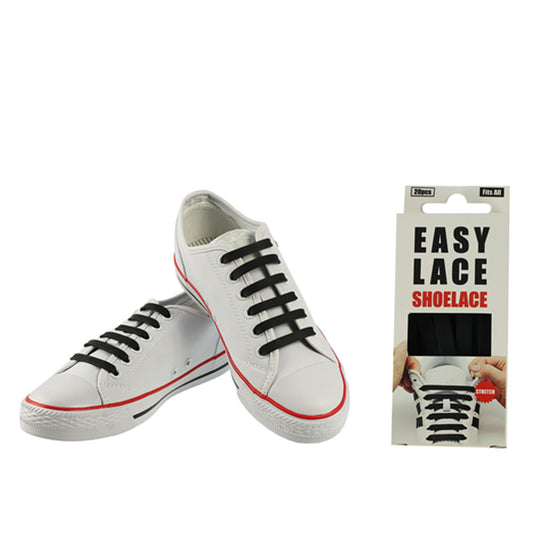 Eas110 Boxed Flat Silicone Laces In Black
