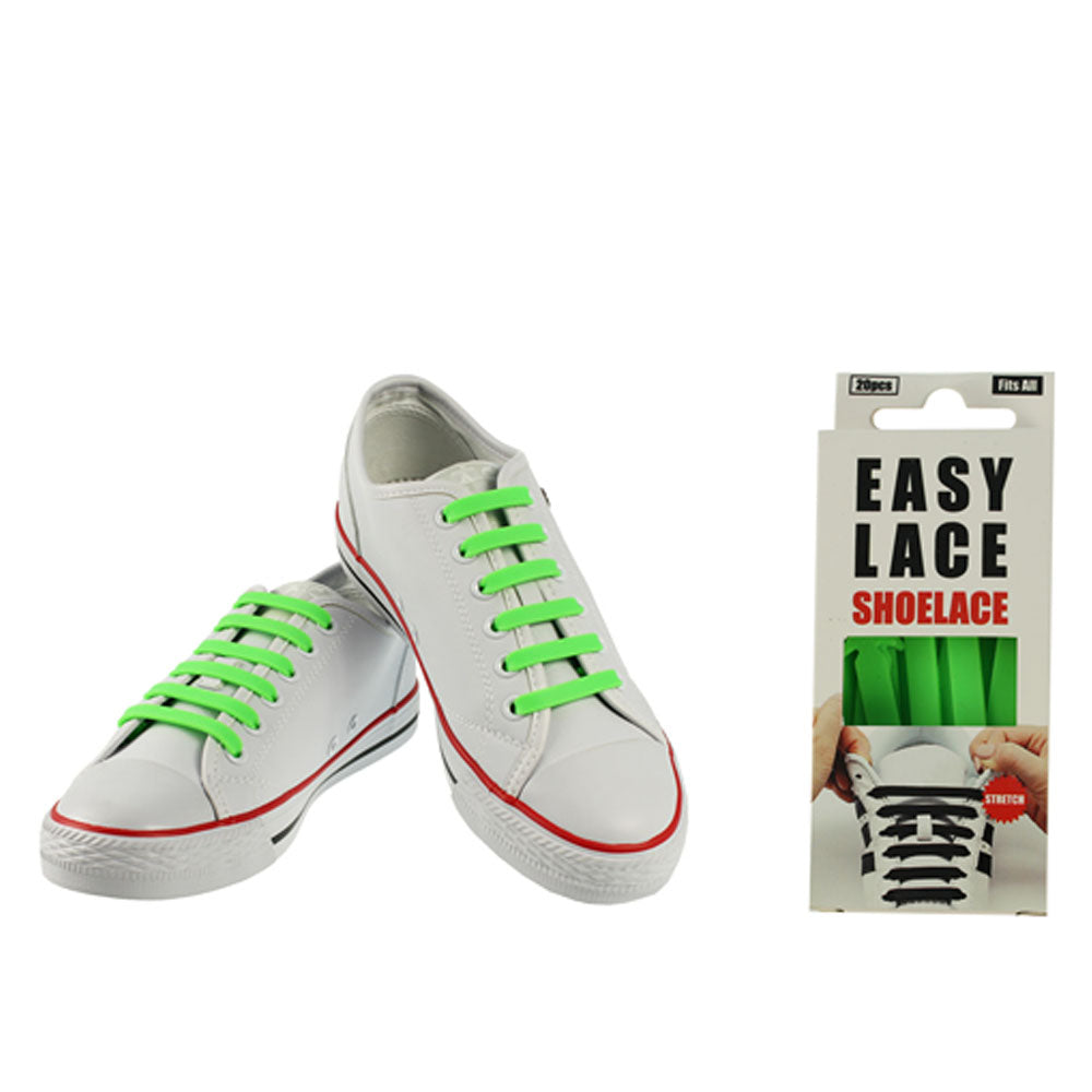 Eas110 Boxed Flat Silicone Laces In Green