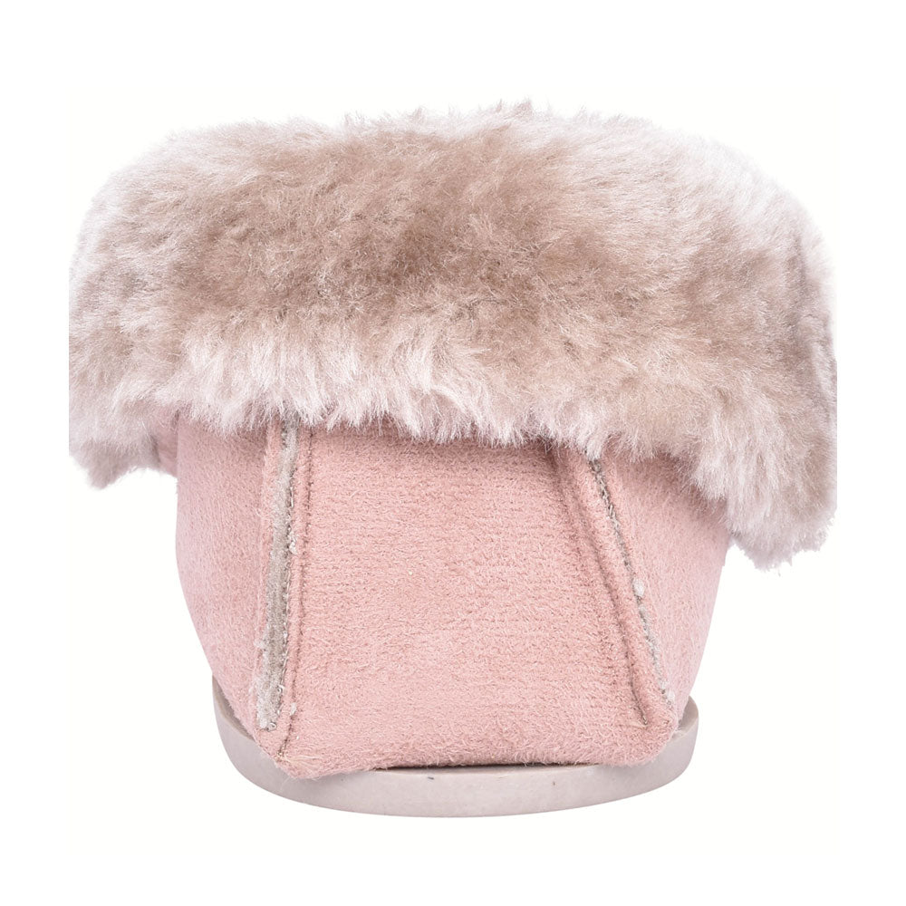 Ladies Sammy Fur Lined Moccasin Slipper In Mink