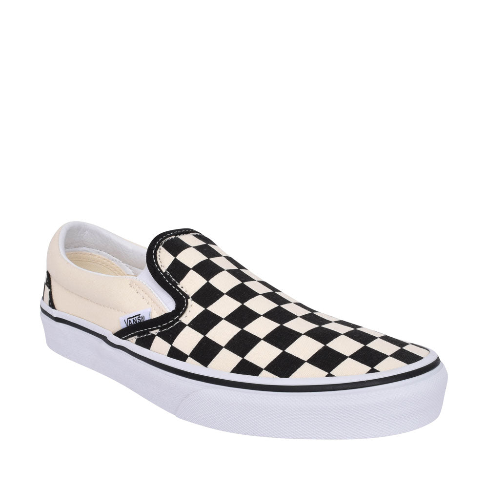 Unisex Classic Slip Checkerboard Shoe In White