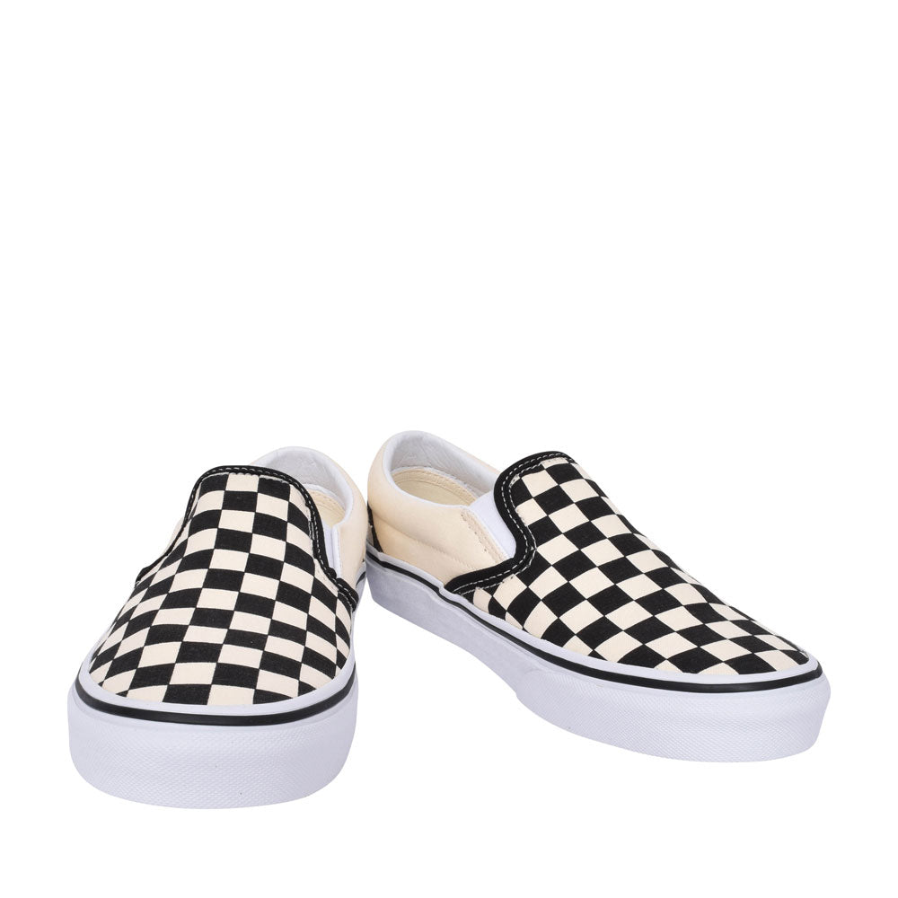 Unisex Classic Slip Checkerboard Shoe In White