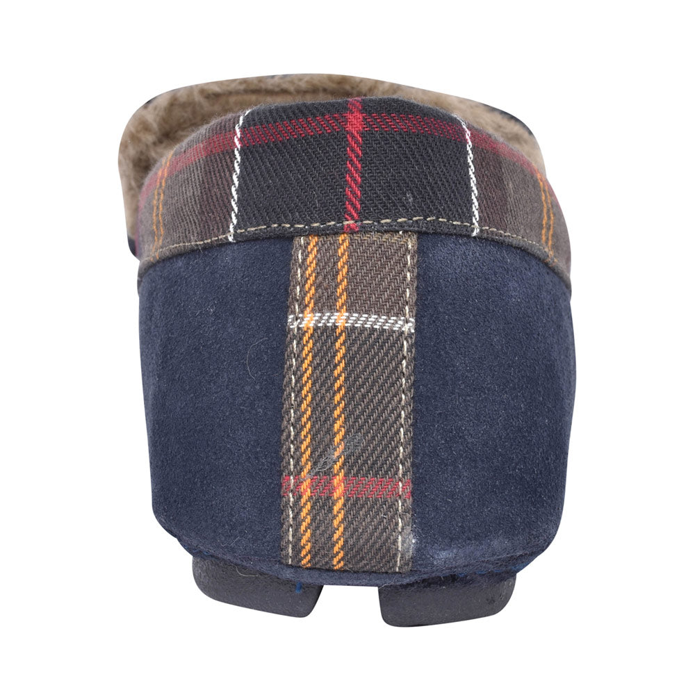 Mens Monty Suede Moccasin Slipper In Navy