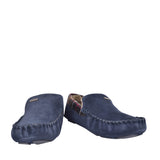 Mens Monty Suede Moccasin Slipper In Navy