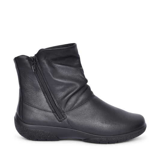 Ladies Whisper Wide Fit Leather Ankle Boot In Black