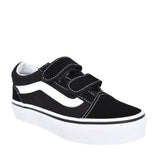 Unisex Junior Old Skool Double Velcro Shoe In Black