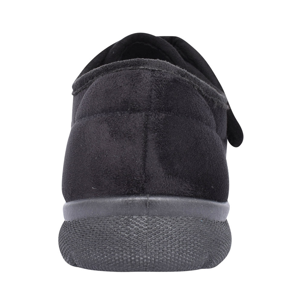 Mens Daniel 2v Extra Wide Velcro Slipper In Black