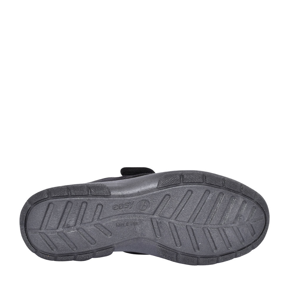 Mens Daniel 2v Extra Wide Velcro Slipper In Black
