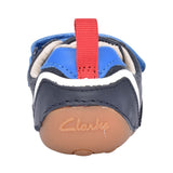 Boys Tiny Sky Navy Leather Velcro Shoe In Kids G Fit